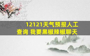 12121天气预报人工查询 我要黑椒辣椒聊天